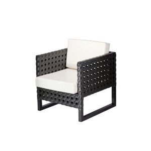 Poltrona Marrocos Diva em Fibra Sintética. A Poltrona é elaborada com estrutura de alumínio revestido de fibra sintética